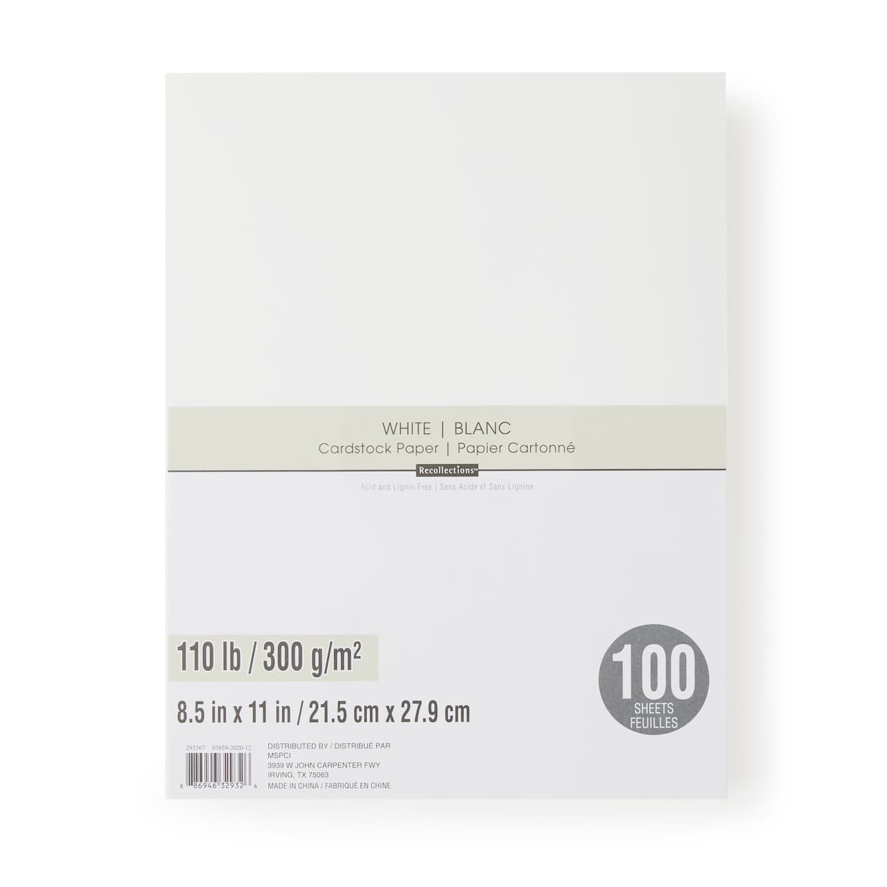 Heavyweight 8.5 x 11 Cardstock Paper by Recollections™, 100 Sheets